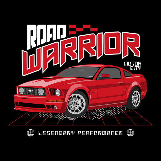 08 Red Ford Mustang Black Bella+Canvas T-Shirt