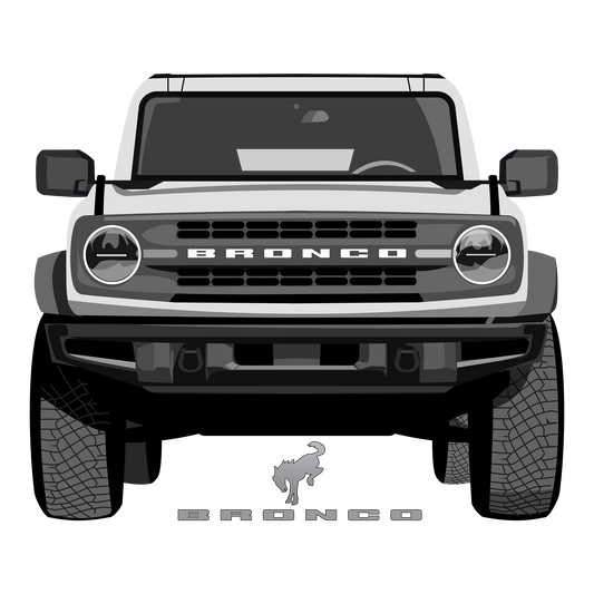 21 White Ford Bronco DTF Transfer