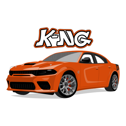 23 Orange Dodge Charger King Daytona DTF Transfer