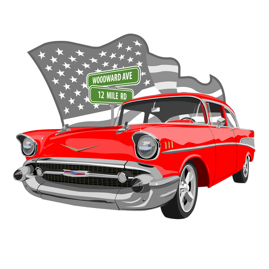 57 Matador Red Chevy Bel Air DTF Transfer