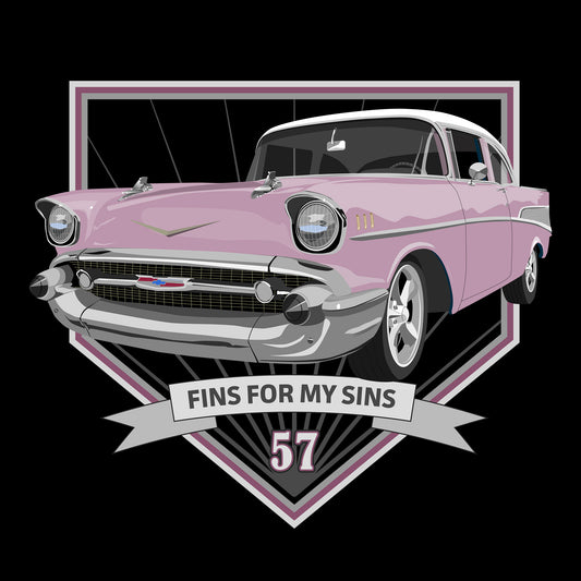 57 Dusk Pearl Chevy Bel Air DTF Design