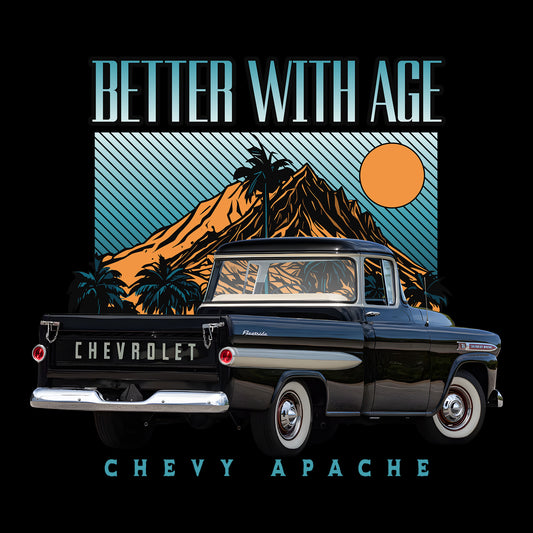59 Black Chevy Apache Pickup Black Bella+Canvas T-Shirt