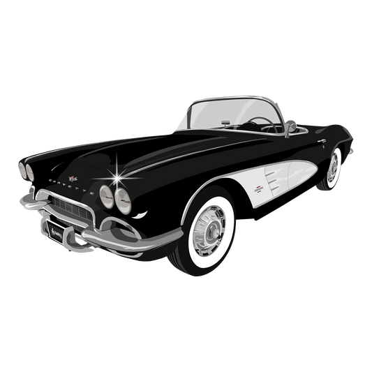 61 Black Corvette Convertible DTF Transfer