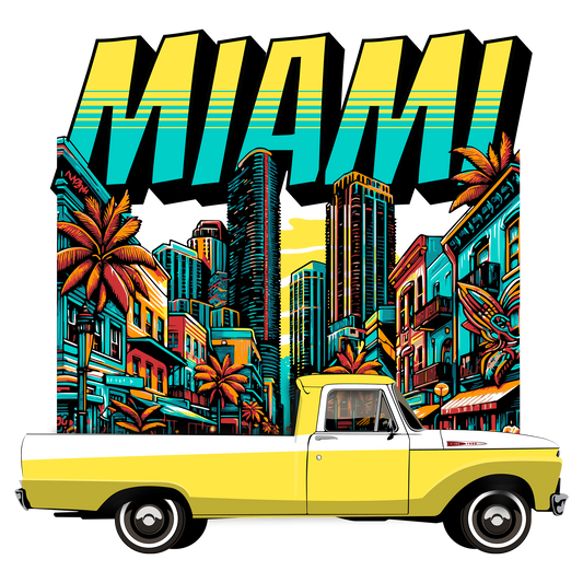 61 Yellow Ford F100 Pickup DTF Transfer