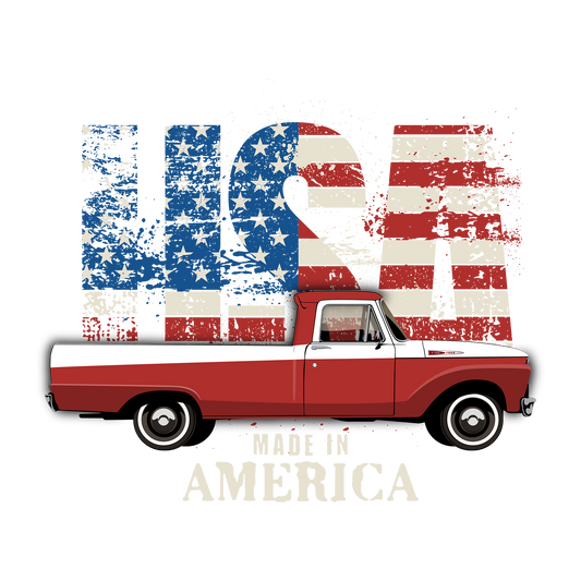 61 Red Ford F-100 Pickup DTF Transfer