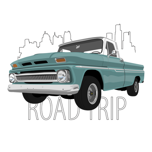 65 Turquoise Chevy C10 Pickup DTF Transfer