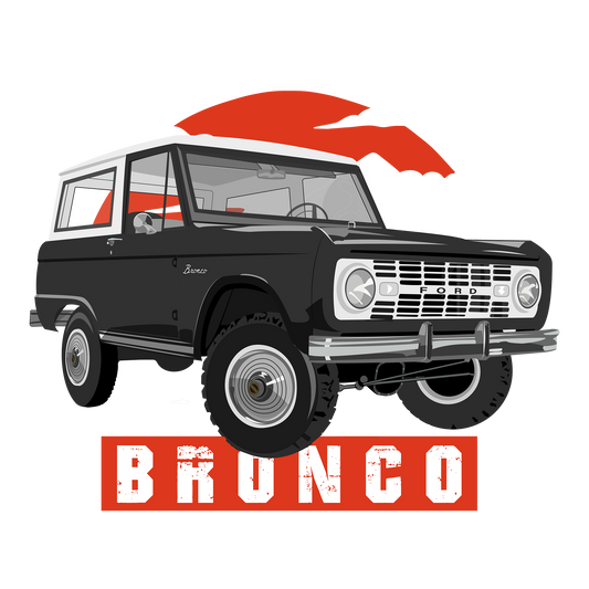 66 Black Ford Bronco DTF Transfer