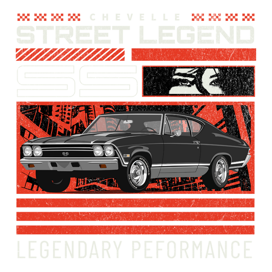 68 Black Chevy Chevelle SS DTF Transfer