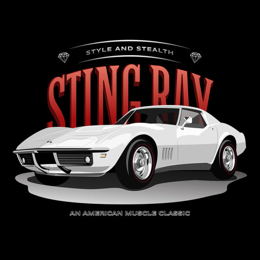 68 Corvette Sting Ray Black Bella+Canvas T-Shirt