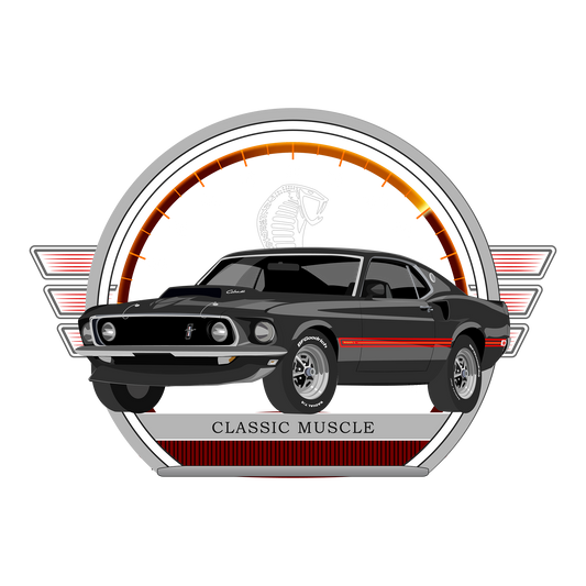 69 Black Ford Mustang Mach 1 DTF Transfer