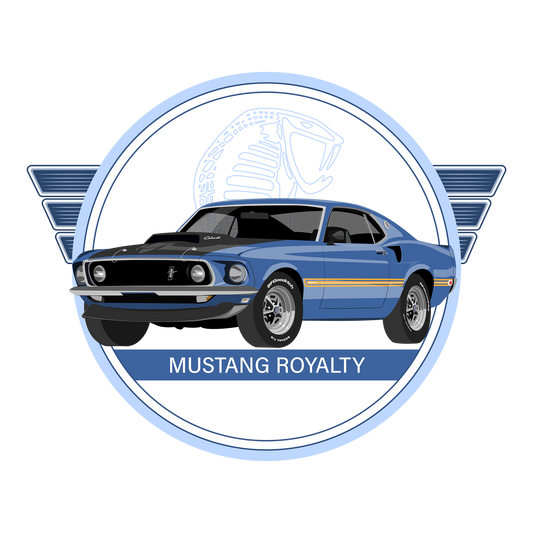 69 Blue Ford Mustang Mach 1 DTF Transfer