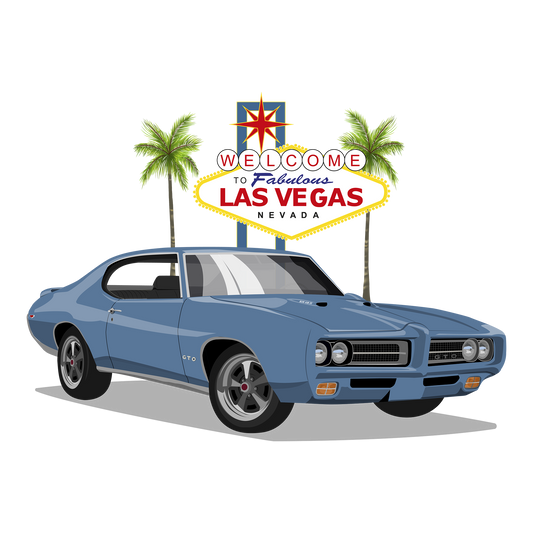 69 Blue Pontiac GTO DTF Transfer