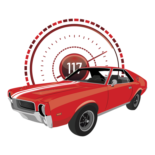 69 Red AMC AMX DTF Transfer
