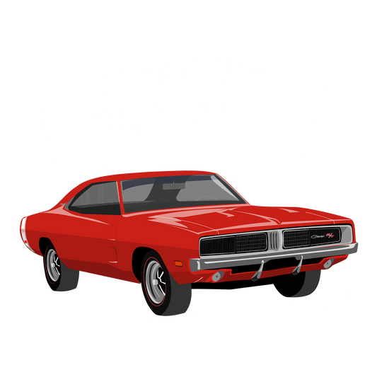 69 Red Dodge Charger RT DTF Transfer