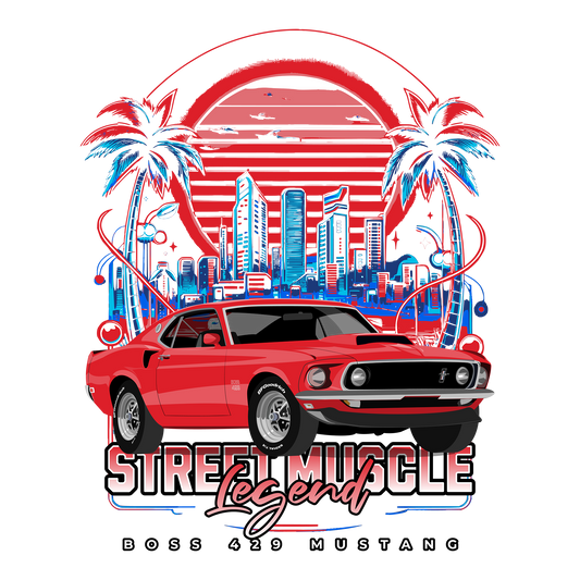 69 Red Ford Mustang Boss 429 DTF Transfer