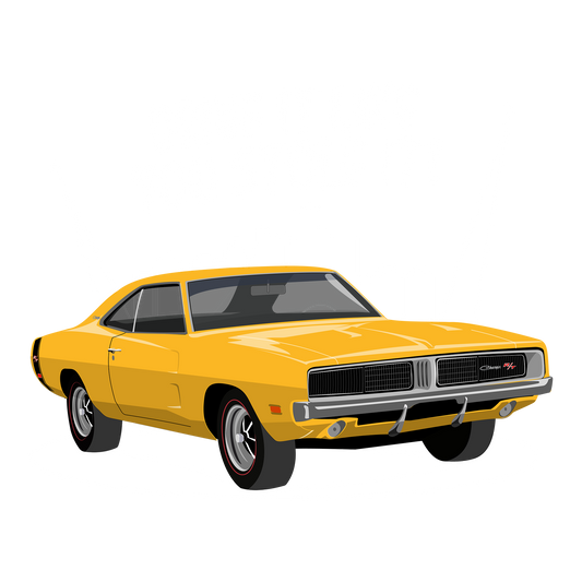 69 Yellow Dodge Charger RT DTF Transfer