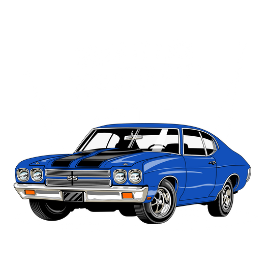 70 Blue Chevy Chevelle SS DTF Transfer