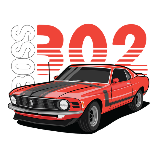 70 Ford Boss 302 Mustang DTF Transfer