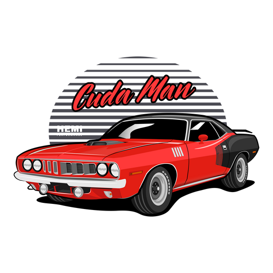 71 Red Cuda DTF Transfer