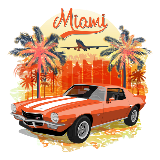 72 Ontario Orange Chevy Camaro Z28 DTF Transfer