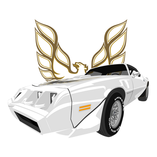 79 White Pontiac Trans AM SE DTF Transfer