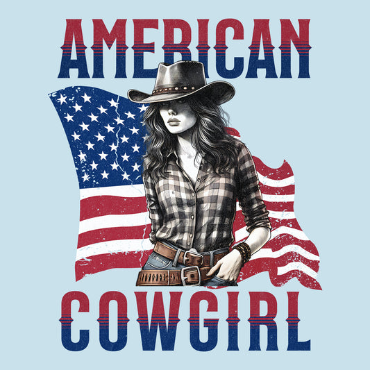 American Cowgirl Carolina Blue Bella Canvas T-Shirt