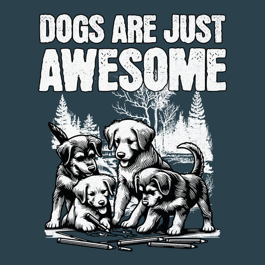 Dogs Are Awesome Black Port & Company T-Shirt