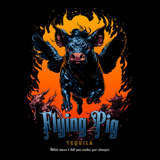 Flyig Pig Tequila Black Bella+Canvas T-Shirt