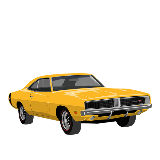69 Yellow Dodge Charger RT DTF Transfer