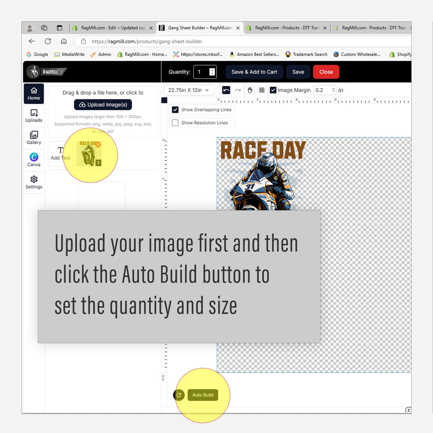 Gang Sheet Builder Auto Build Tip