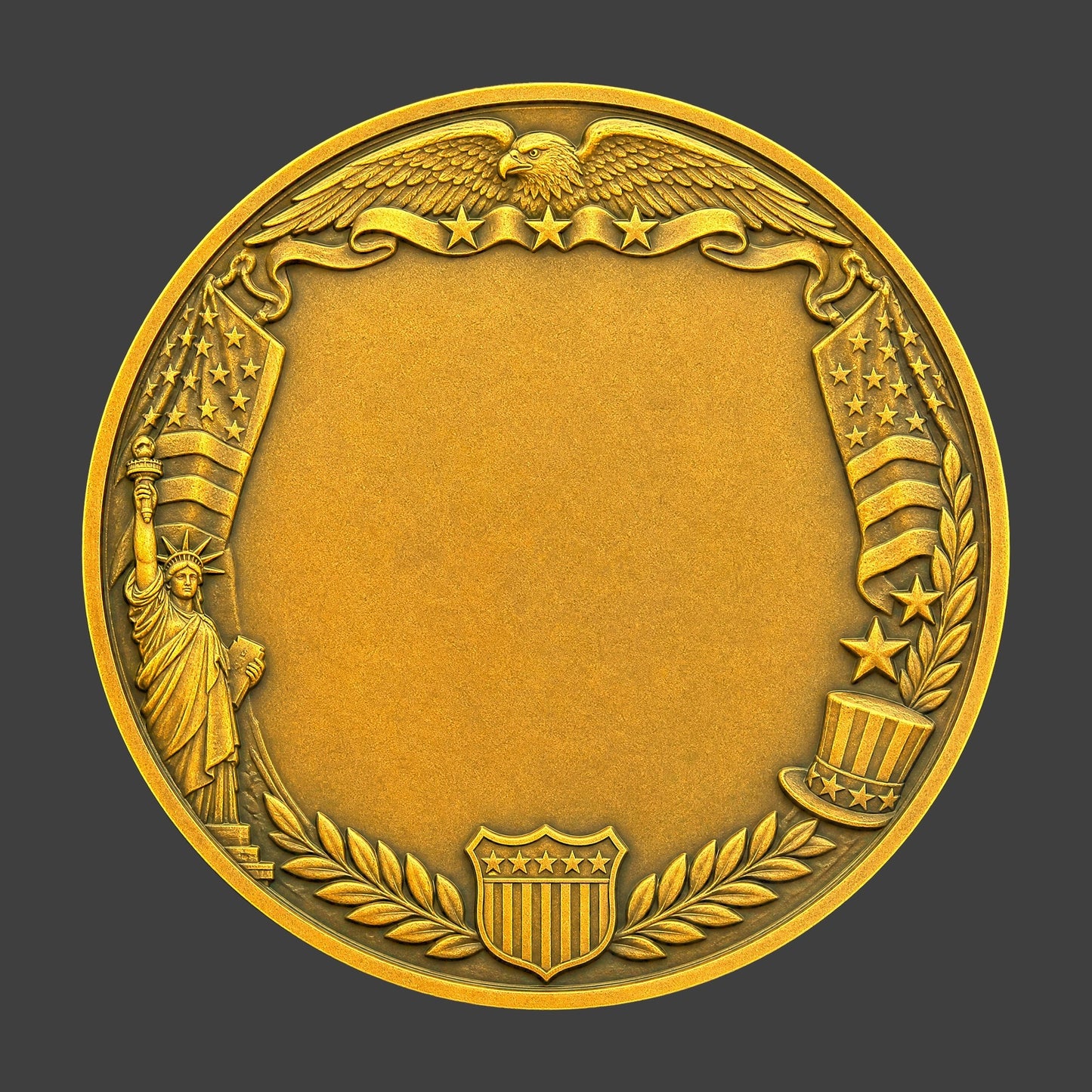 A blank USA challenge coin