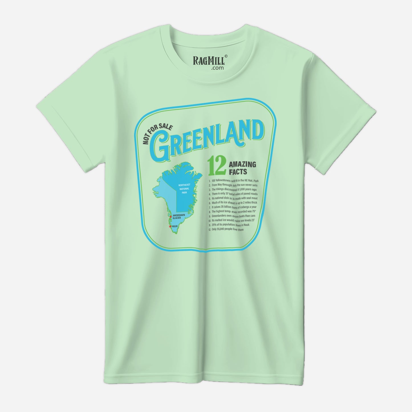 Greenland Not For Sale Mint Bella+Canvas T-Shirt