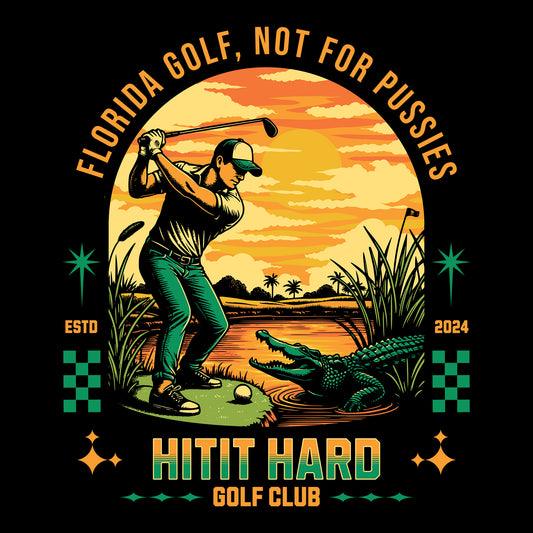 Hitt Hard Golf Club Black Next Level T-Shirt