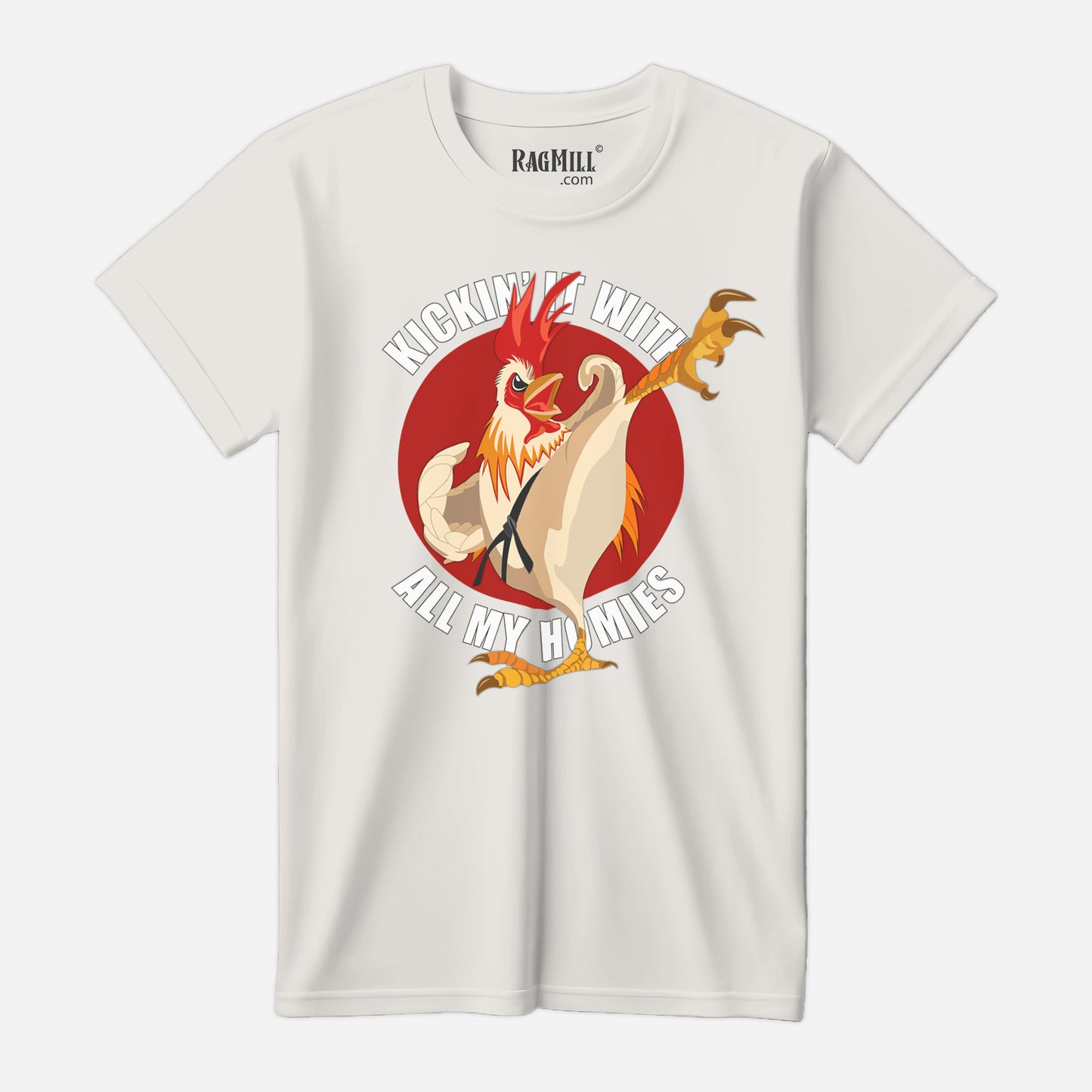 Kung Fu Rooster Vintage White Bella+Canvas T-Shirt