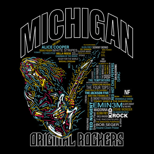 Michigan Rocks Black Next Level T-Shirt