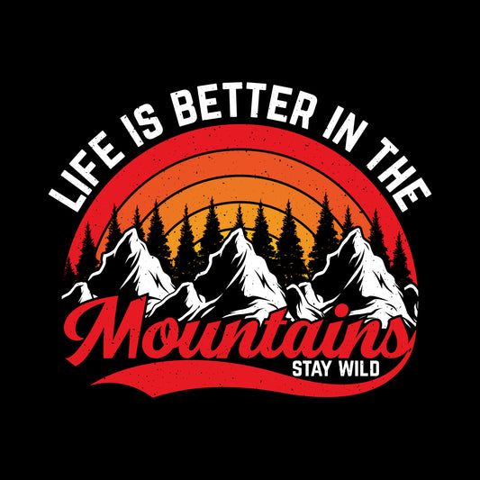 Mountains Black Port & Company T-Shirt