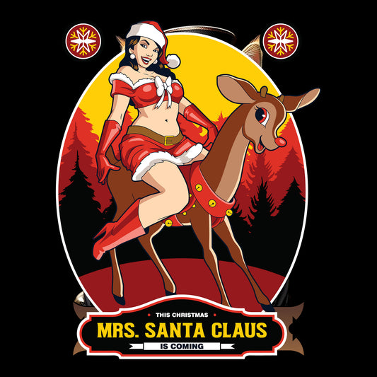 Mrs. Santa Claus Black Next Level T-Shirt