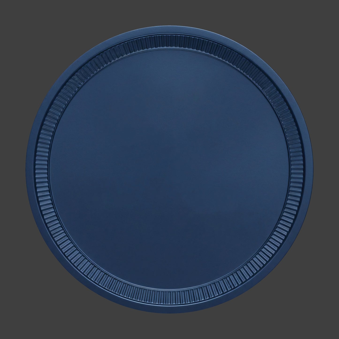 A navy blue smooth edge blank coin