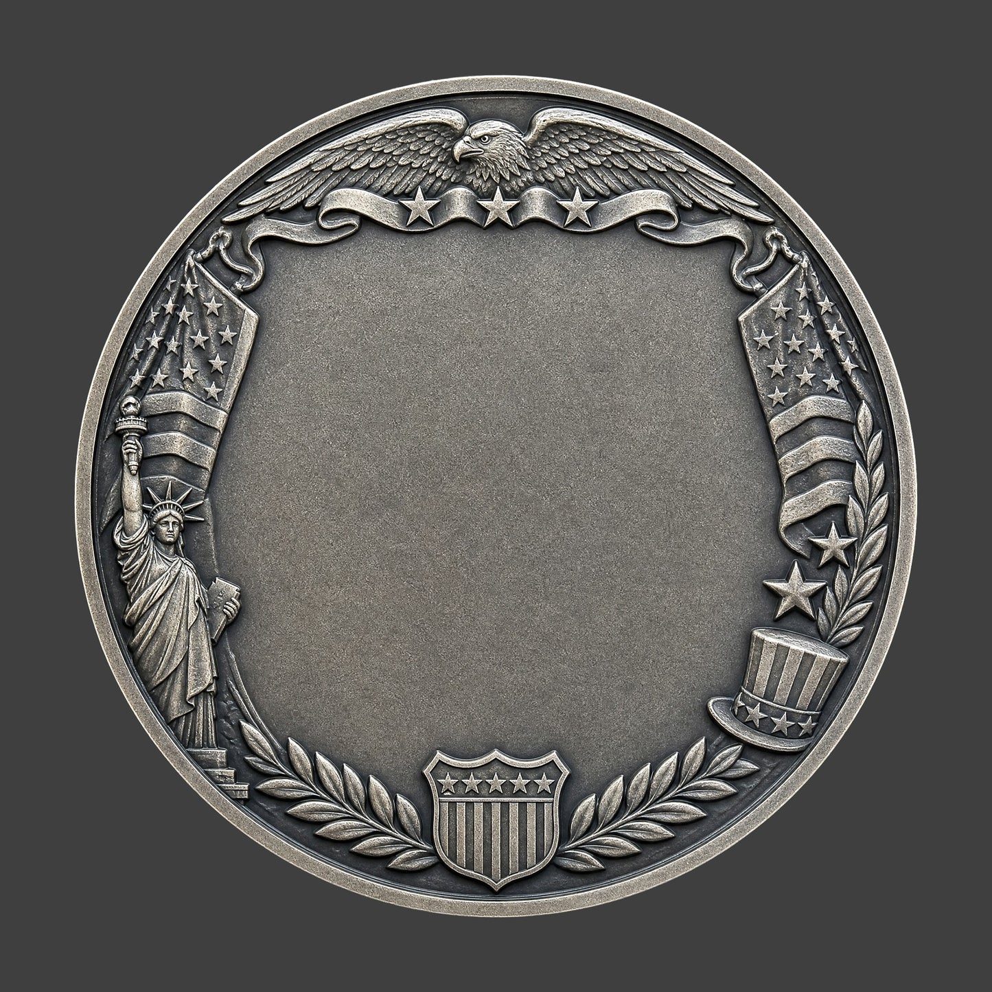 A patriotic blank themed coin