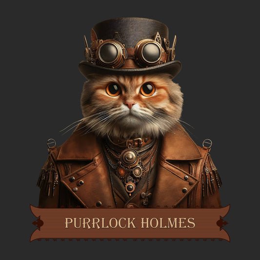 Purrlock Holmes Black Bella+Canvas T-Shirt