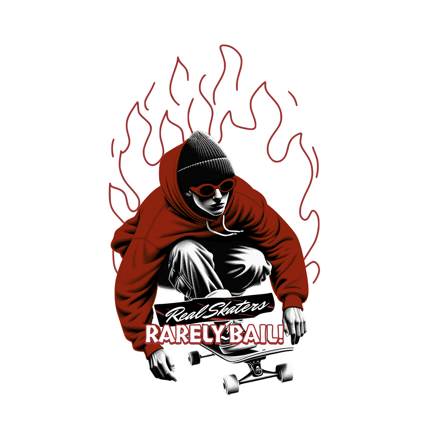 Real Skaters Rarely Bail DTF Design