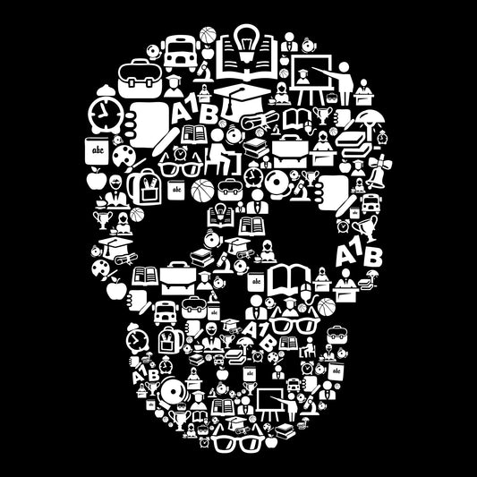 School Skull Black Port & Company T-Shirt