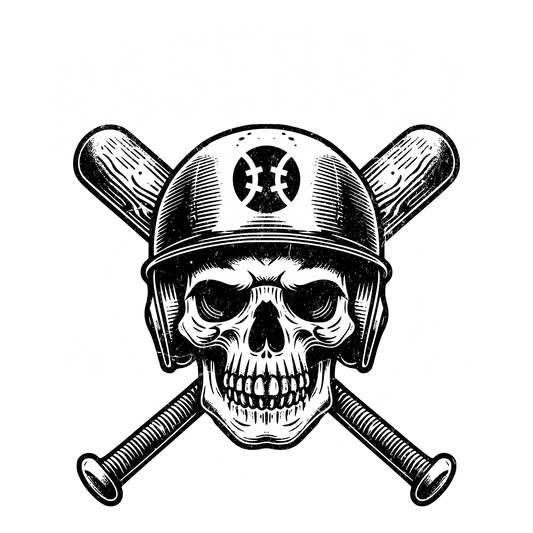 Skull Baseball DTF Transfer