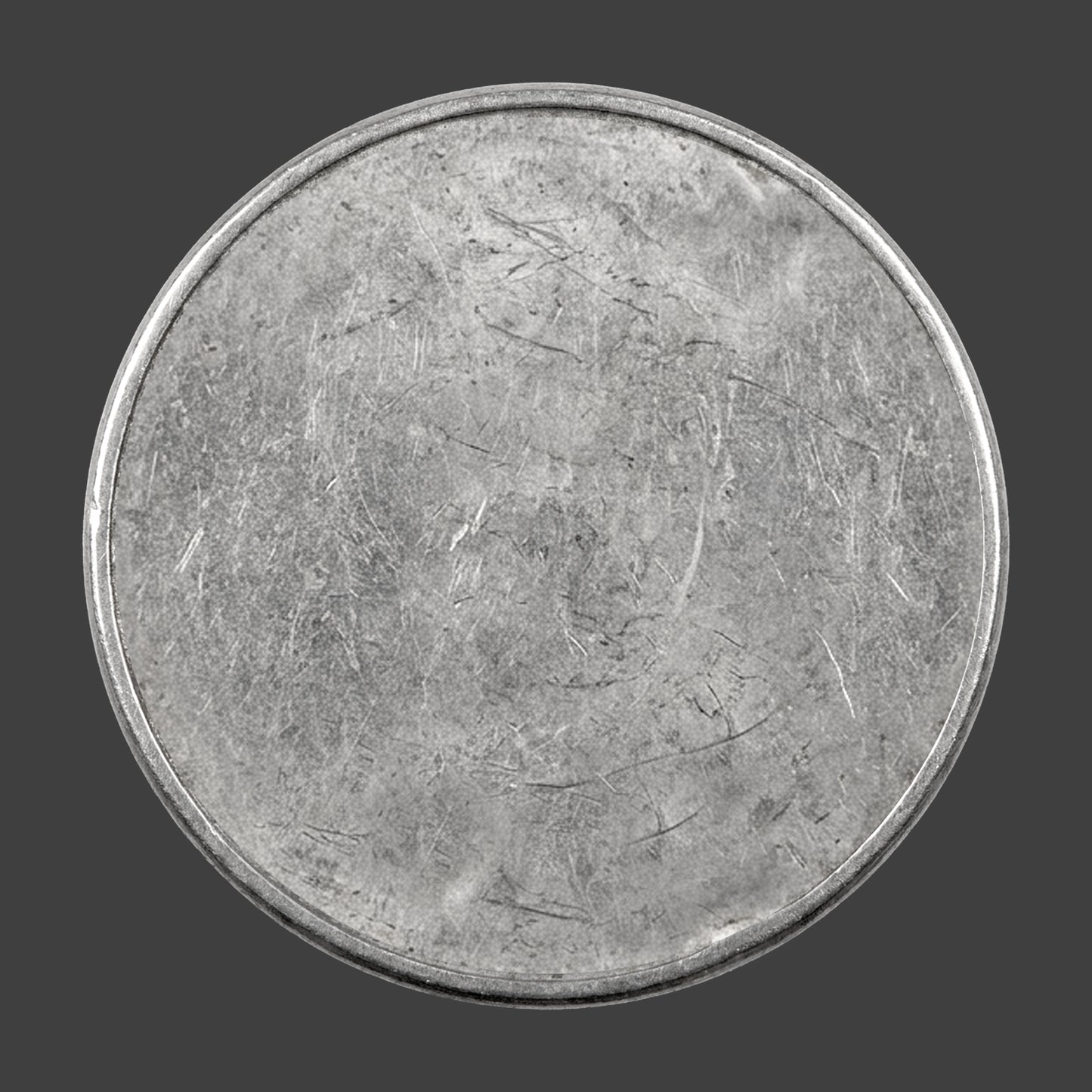 A stainless steel smooth edge coin