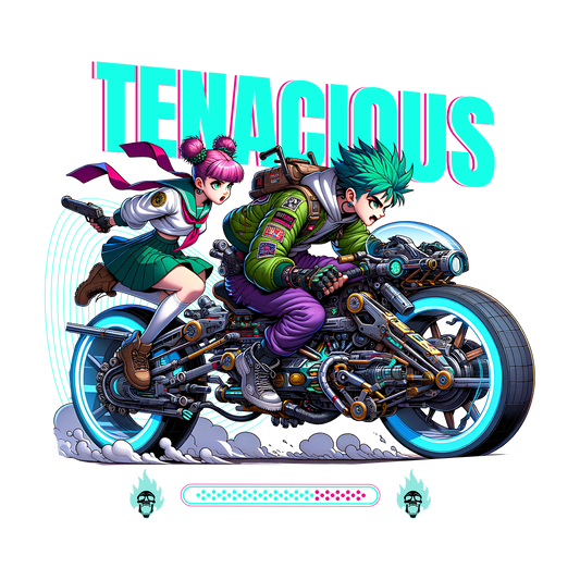 Tenacious Japanese Motorcycle DTF Transfer