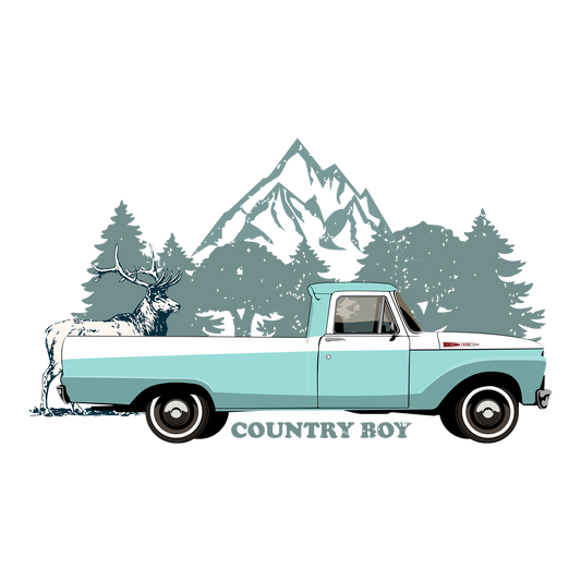 61 Turquoise Ford F100 Pickup DTF Transfer