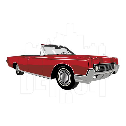 67 Red Lincoln Continental DTF Transfer