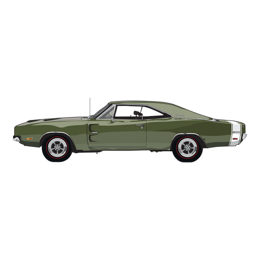69 Green Dodge Charger DTF Transfer