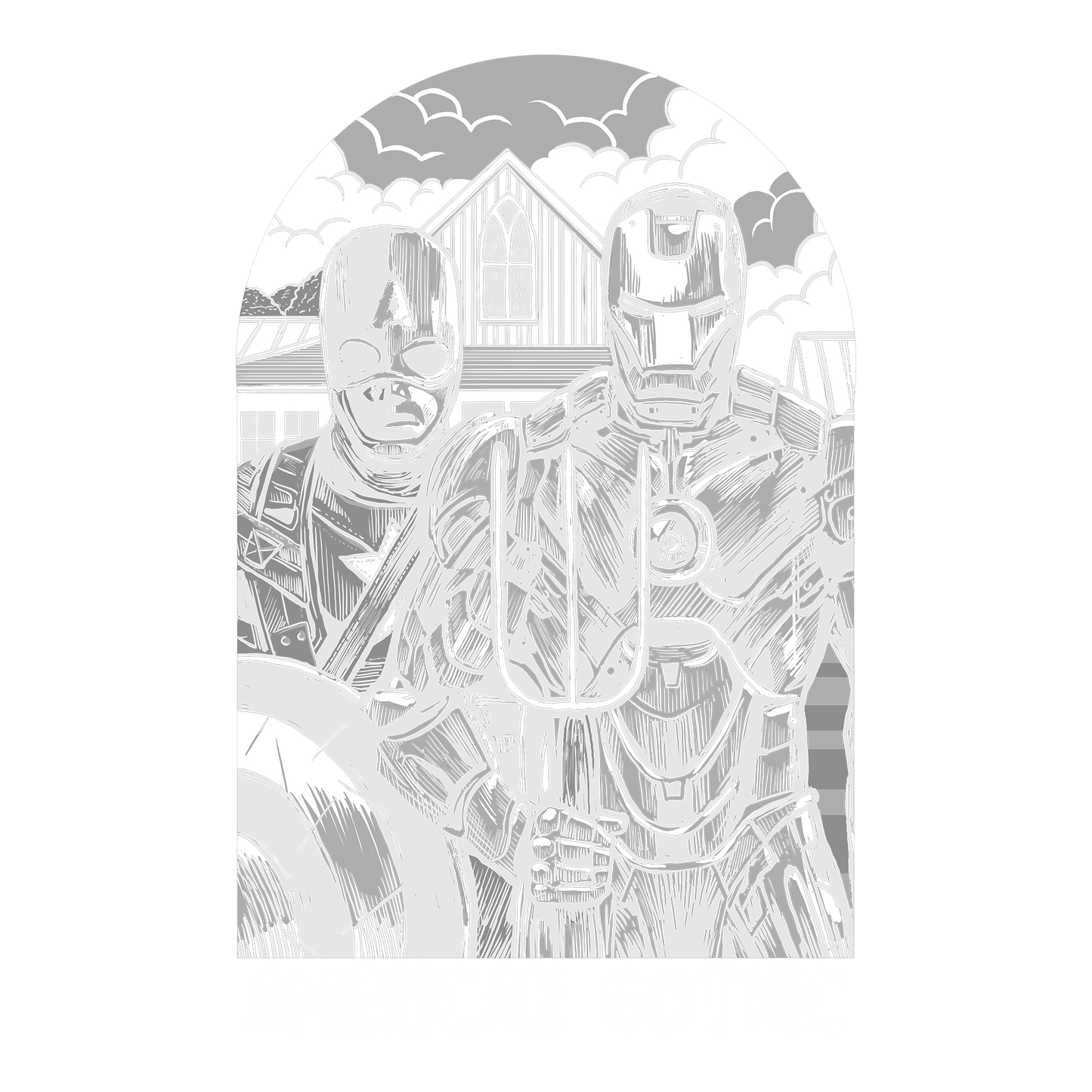 American Gothic DTF Design