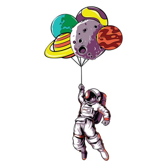 Astronaut Planet Ride DTF Transfer